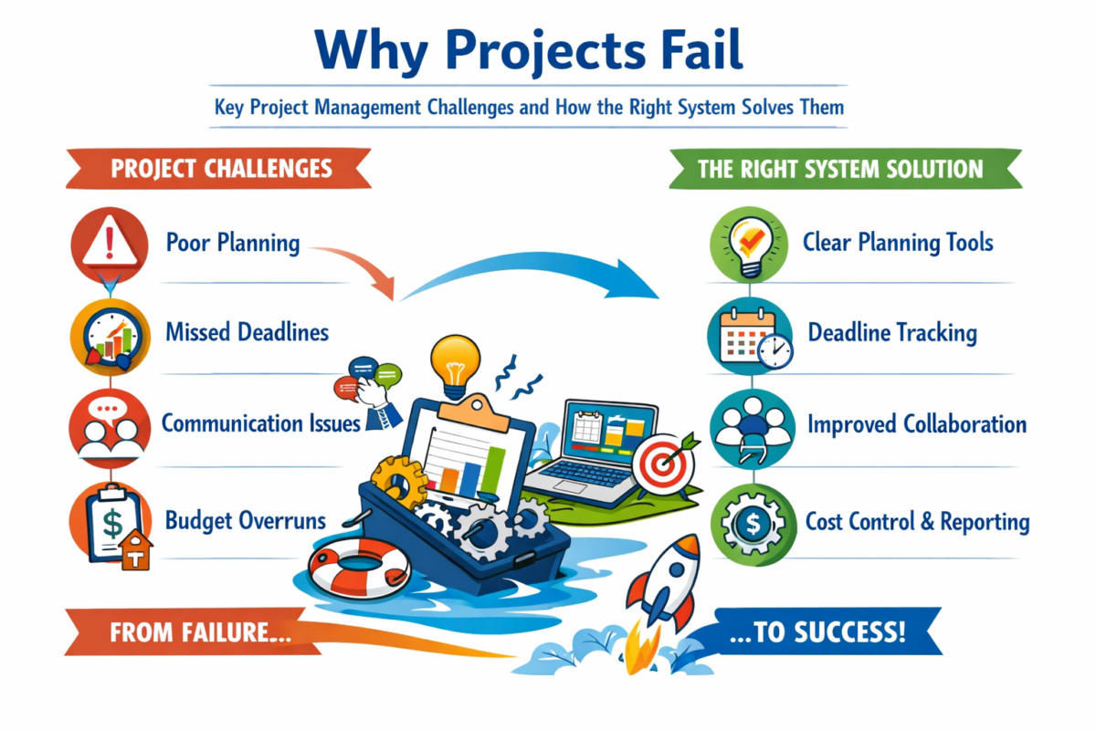 Why Projects Fail: Key Project Management Challenges and How the Right System Solves Them